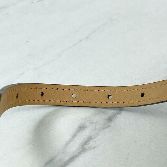 J. Crew Brown Leather Fur Chain Belt - Size Medium M | Gold Hardware - Picture 10 of 11